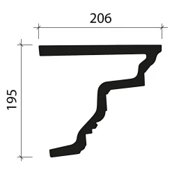 Profhome Corniche 432302 Profil de façade Moulure décorative Moulure décorative