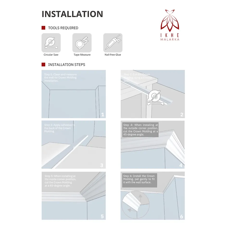 Corniches 100 cm moulures decoratives mur et plafond legeres dures peintables profils deco pour renovation et finition JC80-W-Ikhemalarka Sale