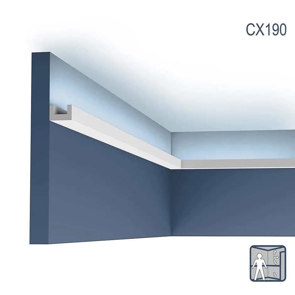 Corniches CX190-box AXXENT U-PROFILE 1 carton 8 pièces Moulures décoratives-Orac Decor Hot