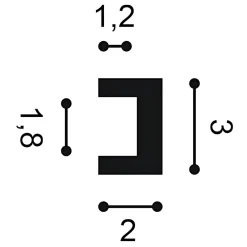 Corniches CX190-box AXXENT U-PROFILE 1 carton 8 pièces Moulures décoratives-Orac Decor Hot