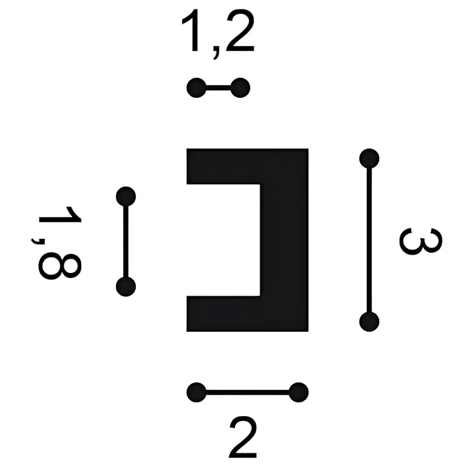 Corniches CX190-box AXXENT U-PROFILE 1 carton 8 pièces Moulures décoratives-Orac Decor Hot