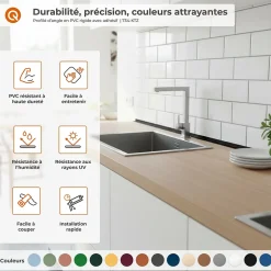 Corniere d'angle interieur PVC 35x35mm Autocollante, 200 cm, or-Quest Discount