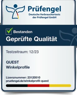 Quest Corniere d'angle interieur PVC 20x10mm Autocollante, 100 cm, beige