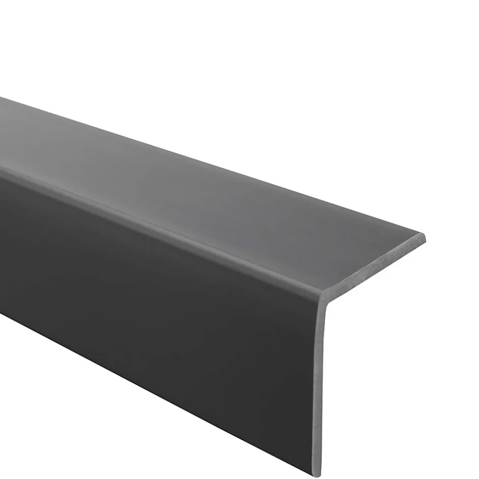 Corniere PVC 27x27mm - Profil d angle souple de protection, 130 cm, gris foncé-Quest Best