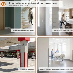 Corniere PVC 50x50mm - Profil d angle souple de protection, 165 cm, rouge-Quest Best