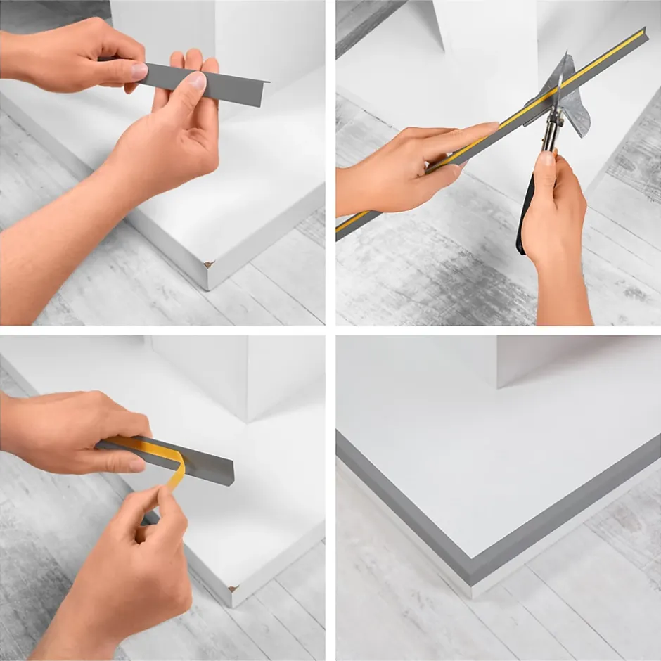 Corniere PVC 27x27mm - Profil d angle souple de protection, 150 cm, blanc-Quest Clearance