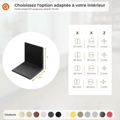 Quest Corniere PVC 27x27mm , Profile d angle autocollant, Protection murale, 110 cm, marron