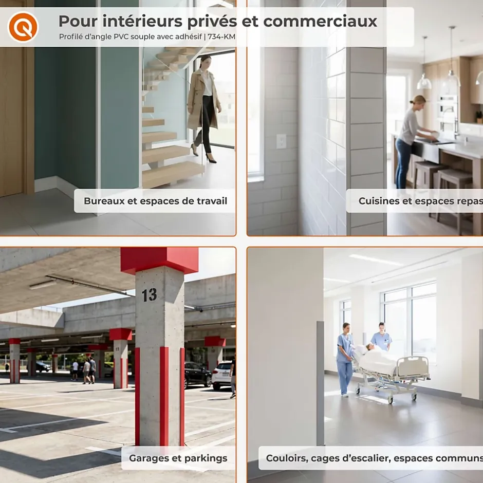 Corniere PVC 35x35mm , Profile d angle autocollant, Protection murale, 90 cm,gris fonce-Quest Best