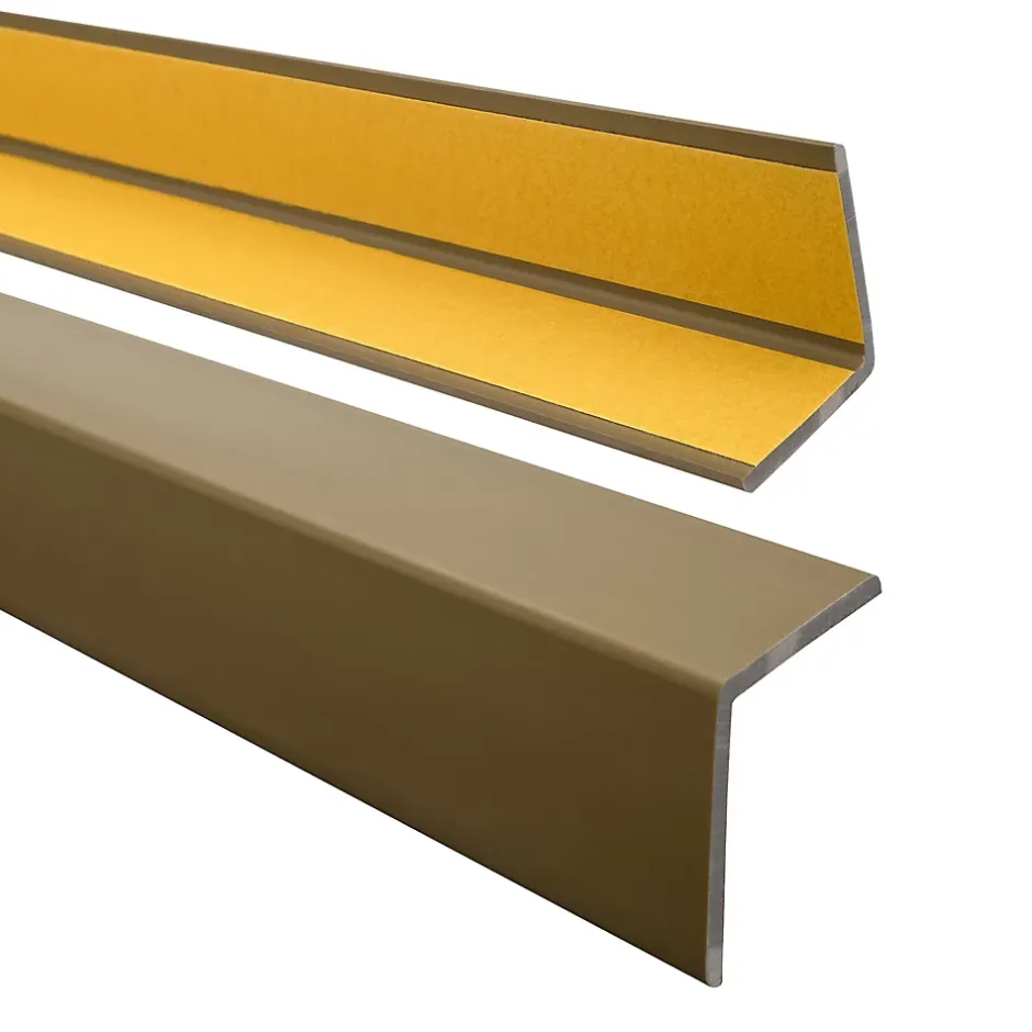 Quest Corniere PVC 40x40mm , Profile d angle autocollant, Protection murale, 180 cm, laiton