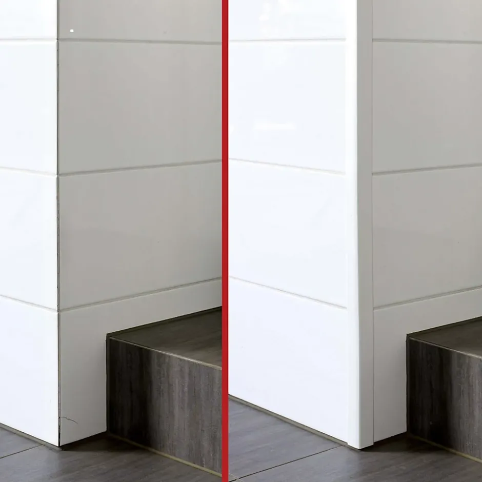 Cornière PVC 25x15mm , Autocollante, Protection coins et arêtes, 200 cm, gris-Quest Online