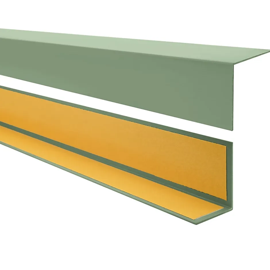 Quest Cornière PVC 15x15mm , Autocollante, Protection coins et arêtes, 100 cm, vert clair