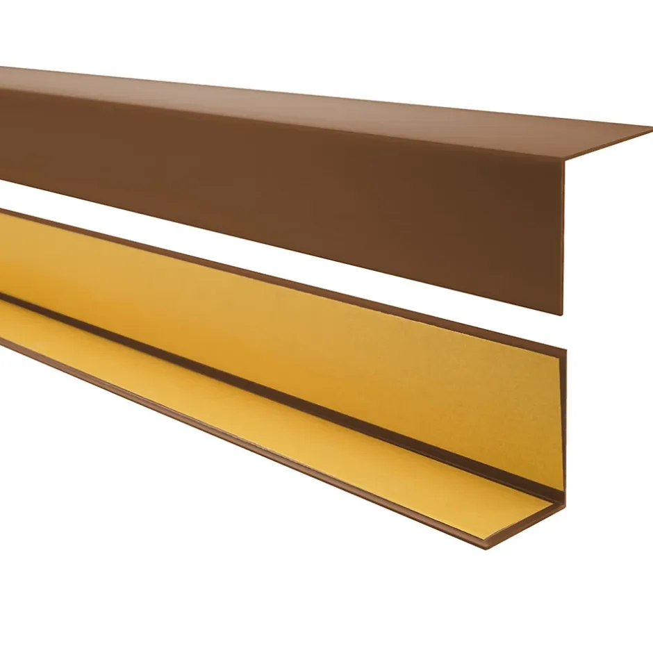 Cornière PVC 30x30mm , Autocollante, Protection coins et arêtes, 150 cm, marron-Quest Clearance