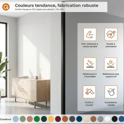 Cornière PVC 30x30mm , Autocollante, Protection coins et arêtes, 150 cm, marron-Quest Clearance