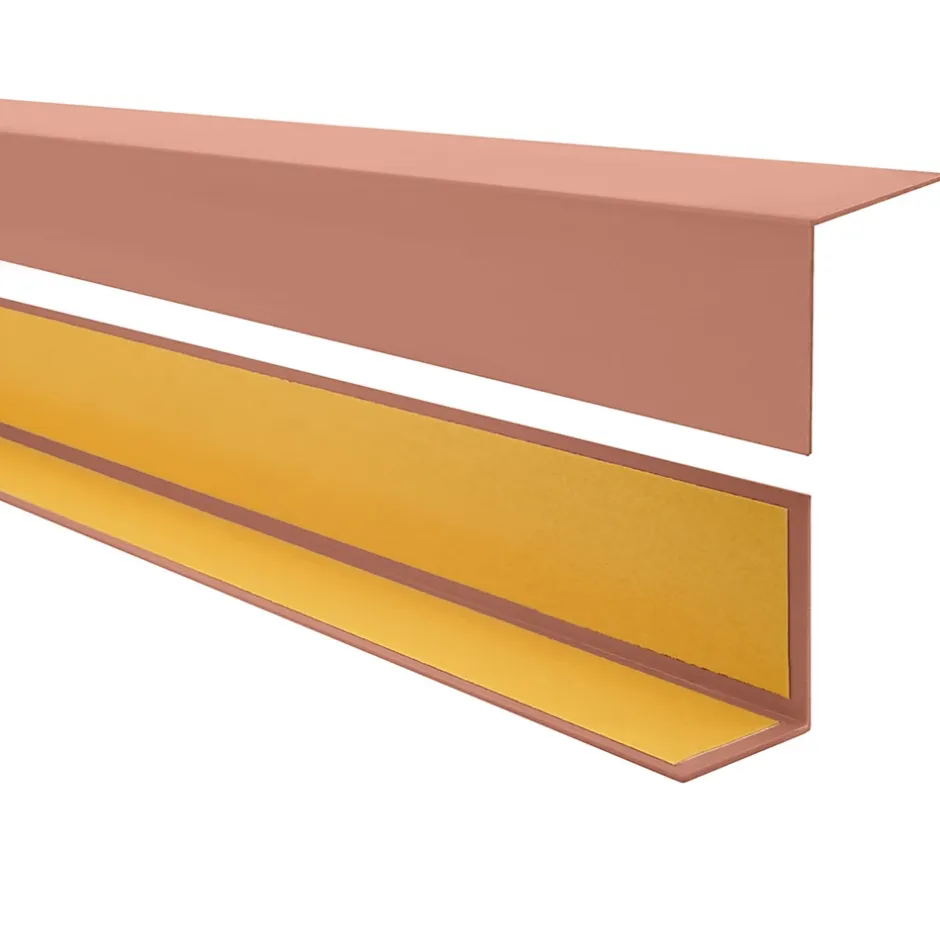 Quest Cornière PVC 20x20mm , Autocollante, Protection coins et arêtes, 100 cm, marron clair