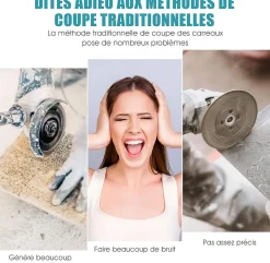 Giantex Coupe-Carreaux Manuel avec Cadran en Alliage Amovible et Pieds de Support,Longueur 600 MM,Epaisseur Maximale 12 MM,Angle de Coupe