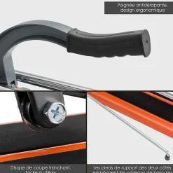 Giantex Coupe-Carreaux Manuel avec Cadran en Alliage Amovible et Pieds de Support,Longueur 600 MM,Epaisseur Maximale 12 MM,Angle de Coupe