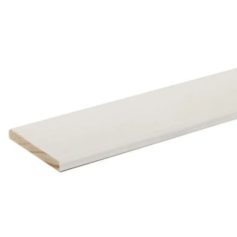 Couvre joint rabotée lisse blanc 250 x 37,5 cm-
