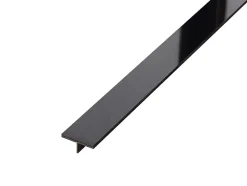 Ilcom Couvre-joint profilé décoratif Ts en inox rectifié Noir poli - 15mm x 2440mm x 0,65 ep.