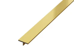 Ilcom Couvre-joint profilé décoratif Ts en inox rectifié Or satiné - 15mm x 2440mm x 0,65 ep.