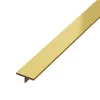 Couvre-joint profilé décoratif Ts en inox rectifié Or satiné - 15mm x 2700mm x 0,65 ep.-Ilcom Online