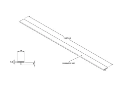 Couvre-joint profilé décoratif Ts en inox rectifié Cuivre satiné - 15mm x 2440mm x 0,65 ep.-Ilcom Sale