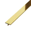 Ilcom Couvre-joint profilé décoratif Ts en inox rectifié Or poli - 15mm x 2700mm x 0,65 ep.