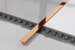 Couvre-joint profilé décoratif Ts en inox rectifié Cuivre poli - 15mm x 2700mm x 0,65 ep.-Ilcom Best