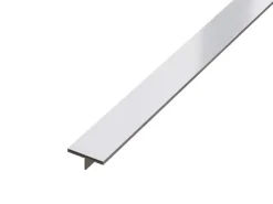 Couvre-joint profilé décoratif Ts en inox rectifié Argent satiné - 15mm x 2440mm x 0,65 ep.-Ilcom New