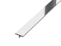 Ilcom Couvre-joint profilé décoratif Ts en inox rectifié Argent poli - 15mm x 2700mm x 0,65 ep.