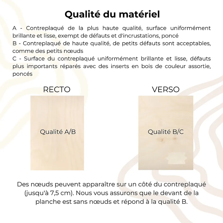 10 x A4 Contreplaqué 300 x 210 x 3mm (+/-0,5mm) - Bois Brut Bouleau - Panneau Découpe Laser - Pyrogravure Gravure-Creative Deco Hot