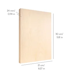 3 x A4 Contreplaqué 300 x 210 x 24mm (+/- 0,5mm) - Bouleau Brut - Panneau Découpe Laser - Gravure, Cricut, Maquette-Creative Deco Clearance
