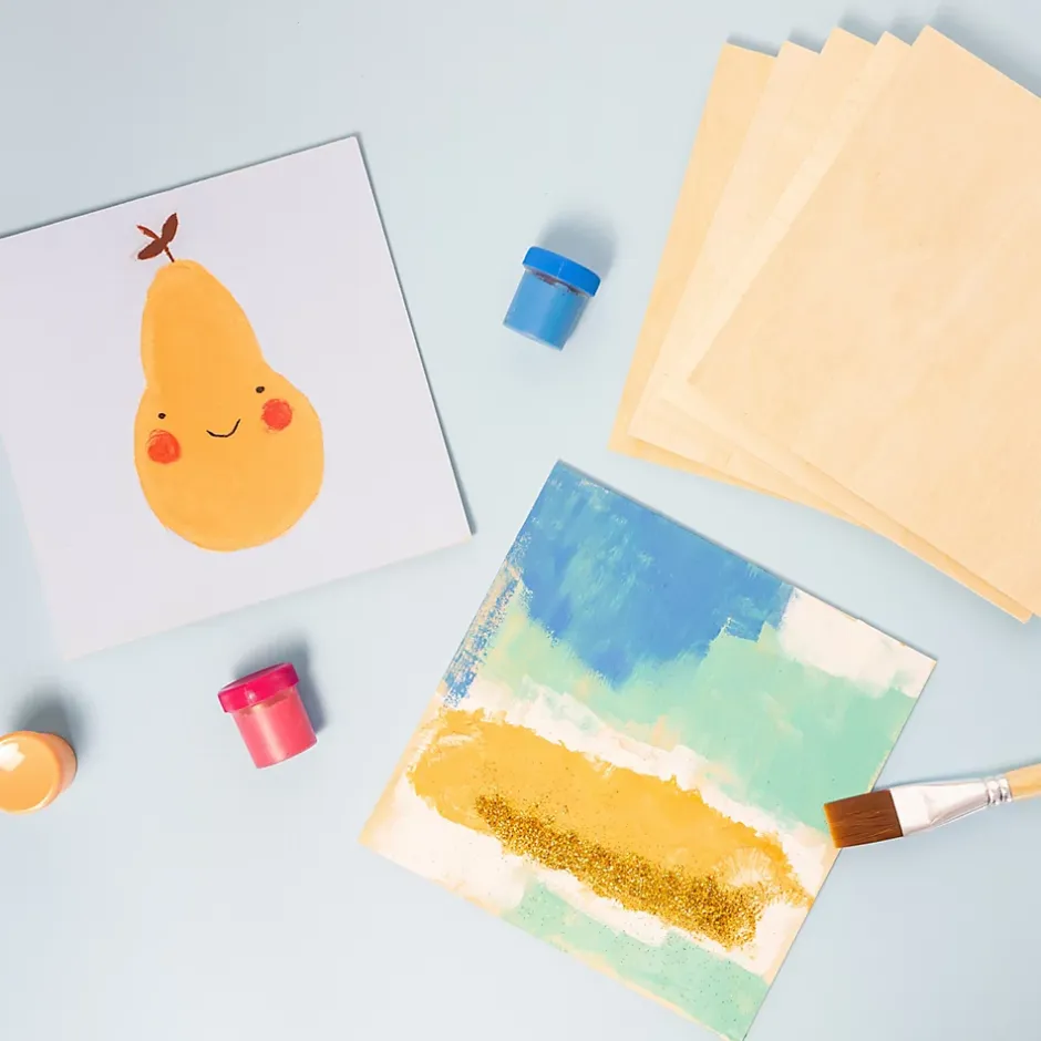 Creative Deco 12 x Contreplaqué Carré 200 x 200 x 3mm (+/-0,5mm) - Bois Brut Bouleau - Panneau Découpe Laser - Pyrogravure Gravure