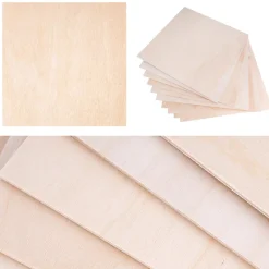10 x Contreplaqué Carré 300 x 300 x 3mm (+/-0,5mm) - Bois Brut Bouleau - Panneau Découpe Laser - Pyrogravure Gravure-Creative Deco