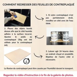 10 x Contreplaqué 600 x 400 x 3mm (+/-0,5mm) - Bois Brut Bouleau - Panneau Découpe Laser - Pyrogravure Gravure-Creative Deco Sale