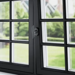 GoodHome Crémone de fenêtre Armel aluminium noir L.11cm