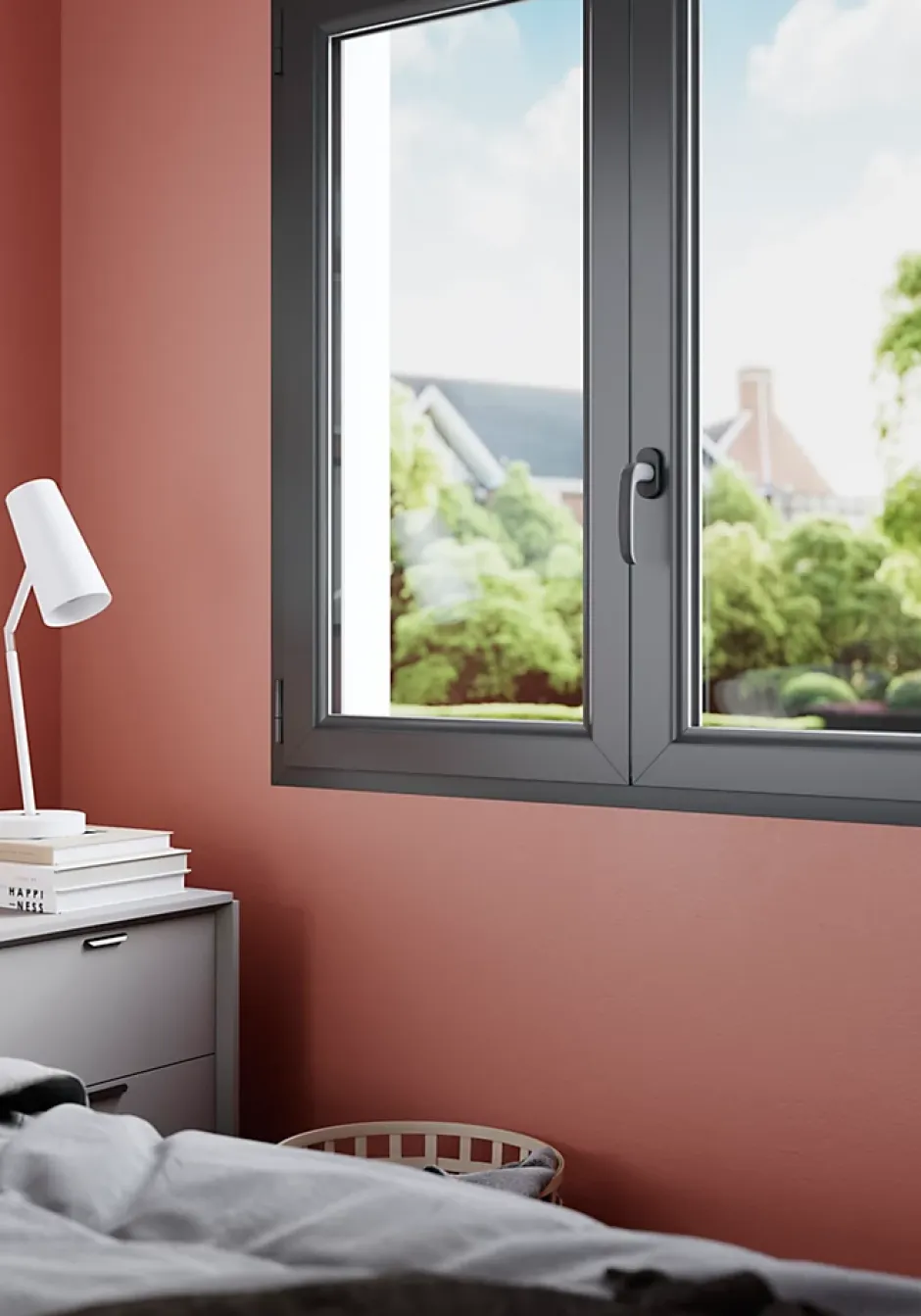 Crémone de fenêtre Govlin aluminium noir anthracite L.13cm-GoodHome Clearance