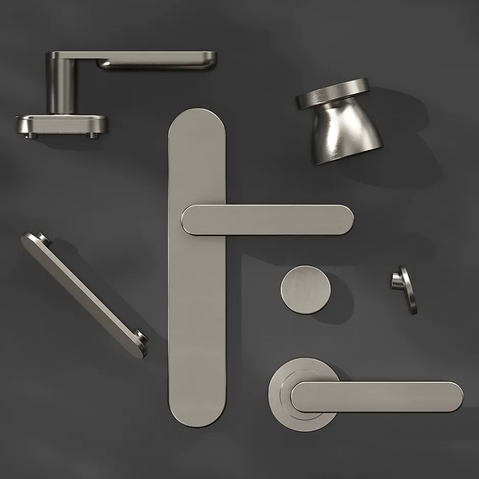 Crémone de fenêtre Minzh aluminium gris chromé L.12cm-GoodHome Hot