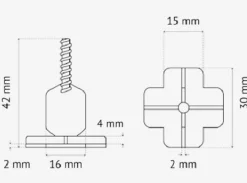 Croisillons autonivelants à vis en + - croisillons autonivelants à vis en + en 2 mm - Seau de 1000 croisillons-Pavilift Online