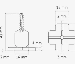 Croisillons autonivelants à vis en + - croisillons autonivelants à vis en + en 2 mm - Seau de 1000 croisillons-Pavilift Online
