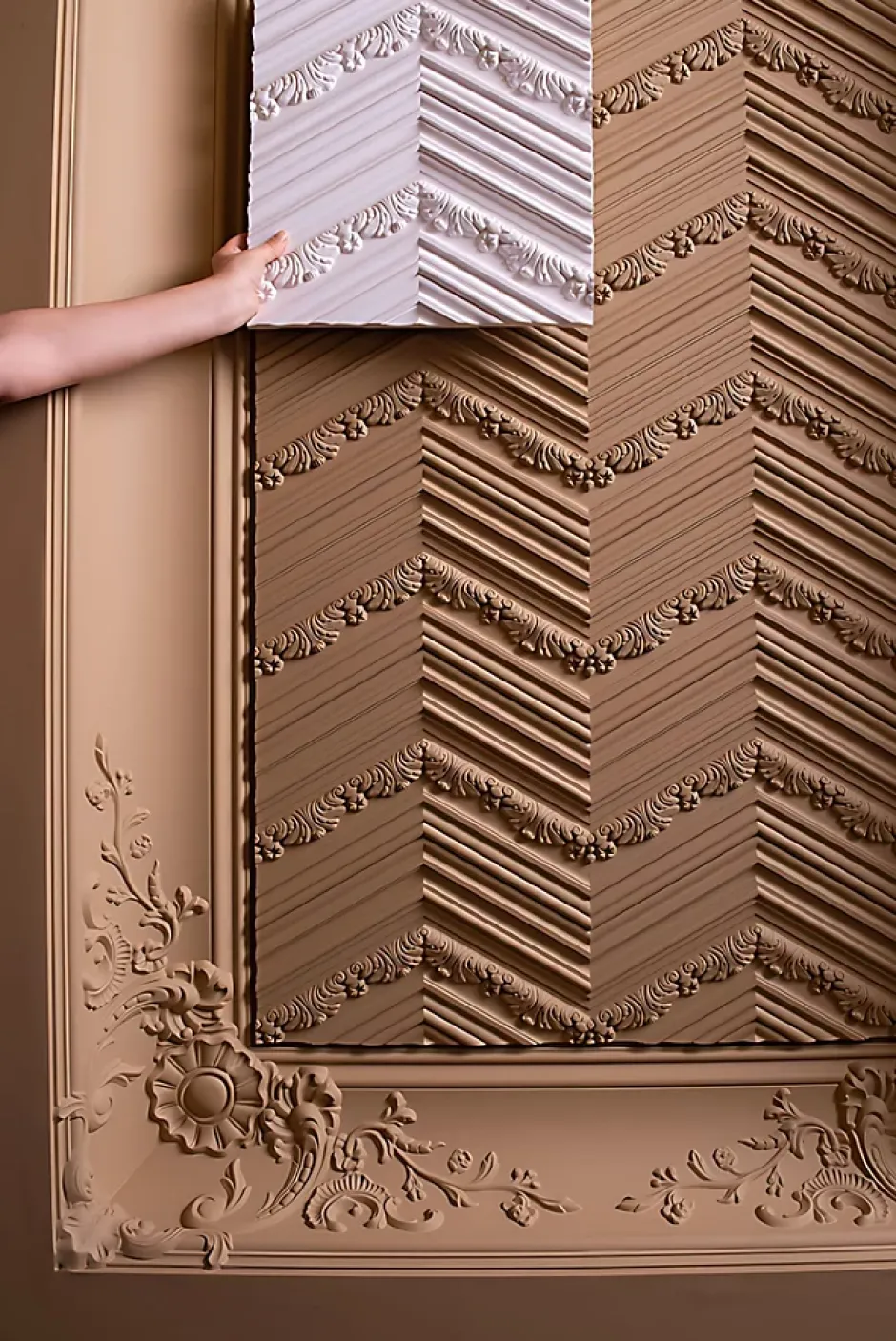 Orac Decor 3d panneau mural LUXXUS W130 CHEVRON Dalle pour mur et plafond Élement décorative