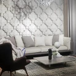 Profhome 3d panneau mural 159501 Lambris mural Élément décoratif Médaillon 39,9 x 34,9 cm