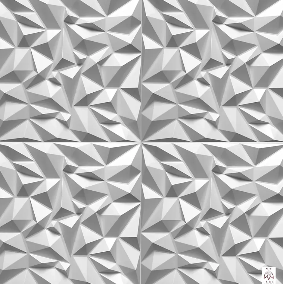 3D PVC panneaux muraux decor gaming chambre mur plafond effet 3D mirror blanc plaques PVC decoration 0.25m²-Ikhemalarka Clearance