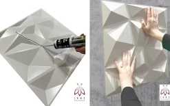 3D PVC panneaux muraux decor gaming chambre mur plafond effet 3D mirror blanc plaques PVC decoration 0.25m²-Ikhemalarka Clearance