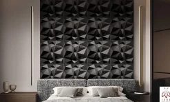 3D PVC panneaux muraux decor gaming chambre mur plafond effet 3D diamant noir plaques PVC decoration 0.25m²-Ikhemalarka