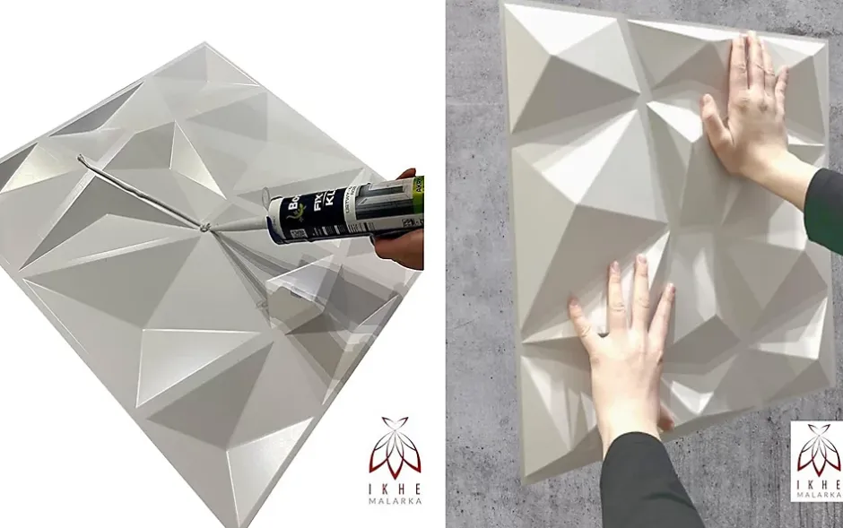 3D PVC panneaux muraux decor gaming chambre mur plafond effet 3D diamant noir plaques PVC decoration 0.25m²-Ikhemalarka