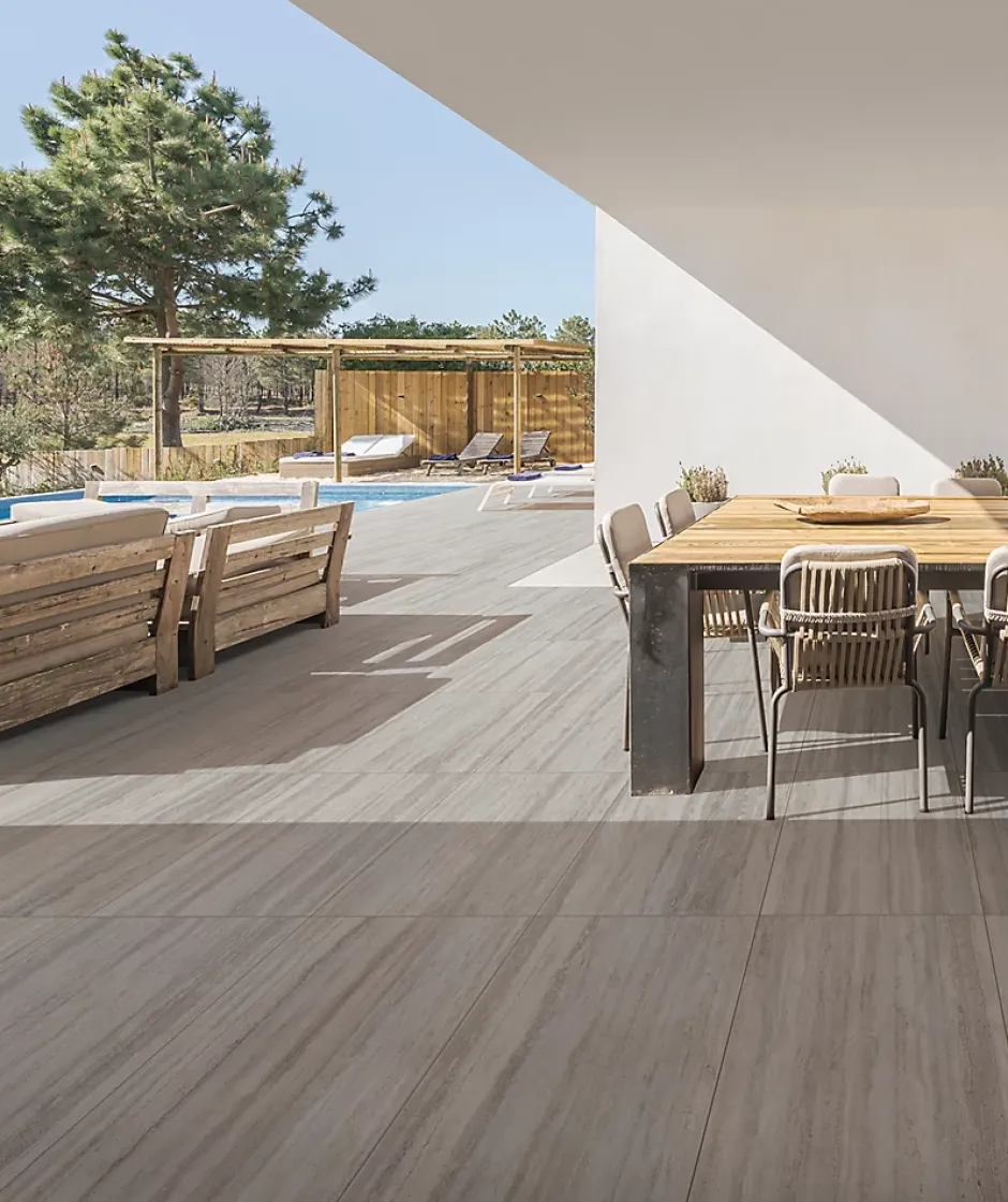 Allocarrelage Dalle 2cm 60x120 Effet Travertin Navona Extérieur R11 -