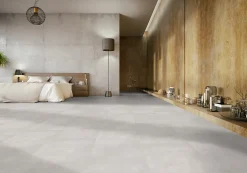 Gerflor Dalle PVC à clipser Senso Premium Rigide acoutisque béton gris 39,9 x 73 cm,