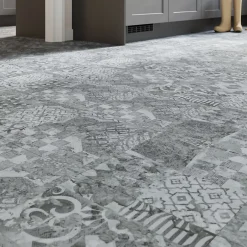 GoodHome Dalle PVC adhésive Ragga décor carreaux de ciment 30,5 x 30,5 cm