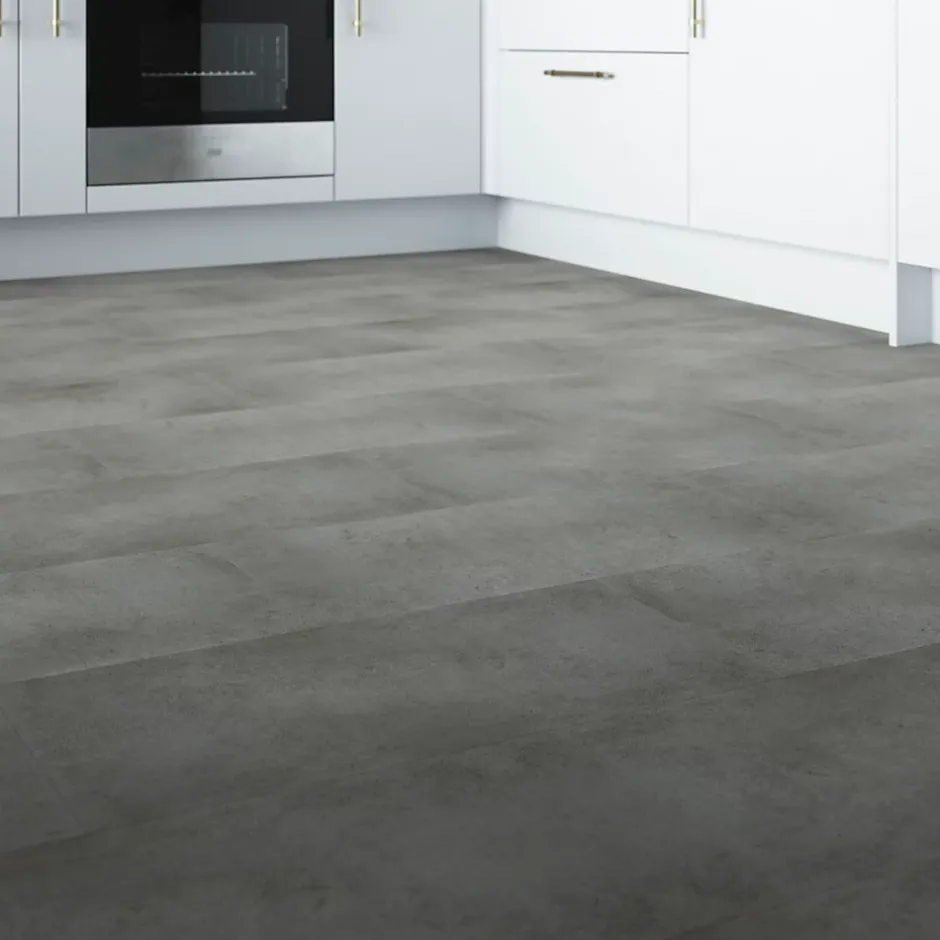 GoodHome Dalle PVC clipsable Baila béton gris L. 61 x l. 30.5 cm