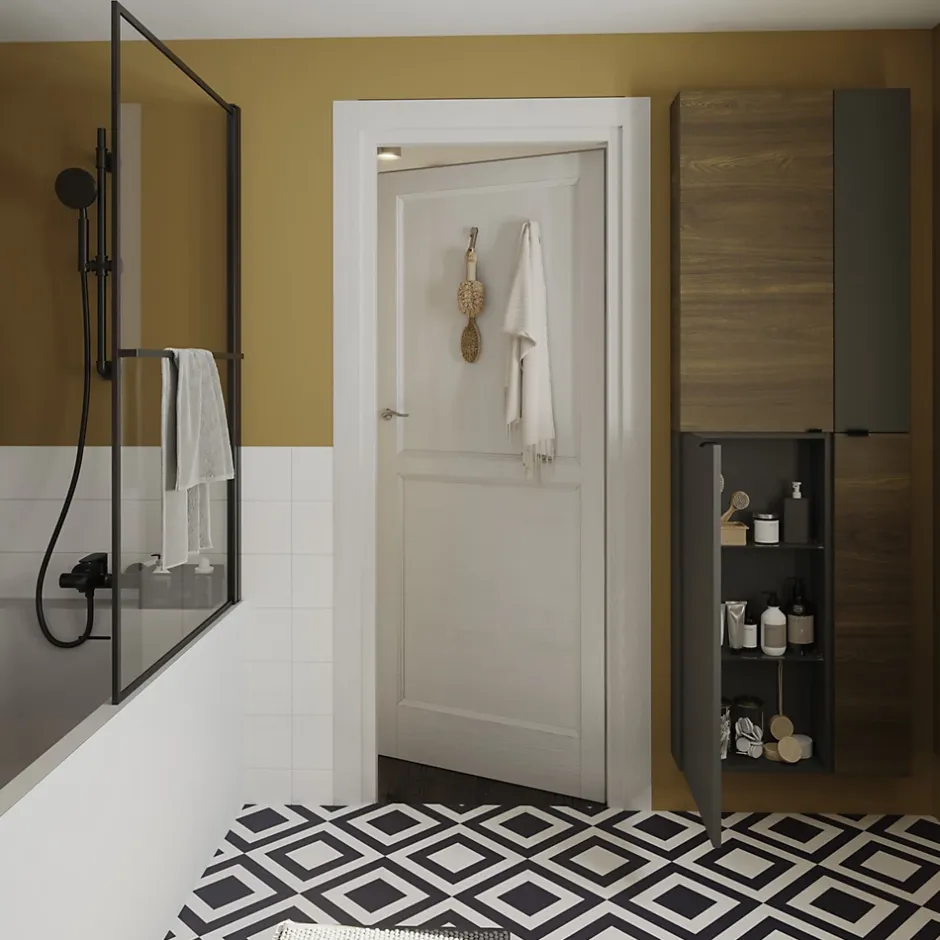 Dalle PVC clipsable Baila décor carreaux de ciment NB L. 61 x l. 30.5 cm-GoodHome